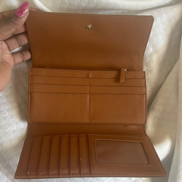 COPY - Leather FOSSIL Long Wallet With Multiple Compartments - Color Tan - Picture 5 of 7